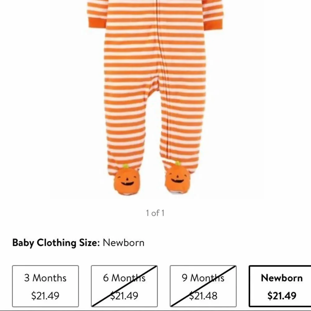 𝅺NWT CARTER’S PUMPKIN HALLOWEEN SLEEPER